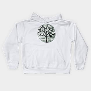 Tree in Black & White Kids Hoodie